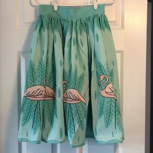 The Oblong Box Shop pin up flamingo skirt sz small